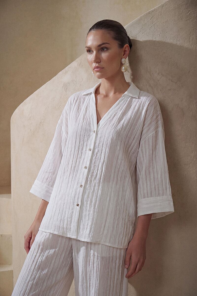 ADRIA - Braletli Keten Dokulu Kadın Pijama Takımı - Neutral - Pierre Cardin (1)