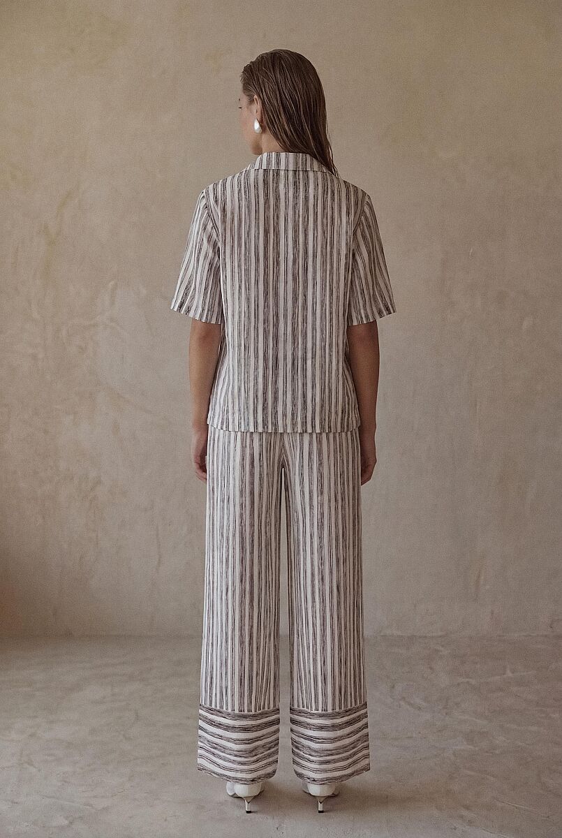 JULIA - Braletli Keten Dokulu Kadın Pijama Takımı - Neutral - Pierre Cardin (1)