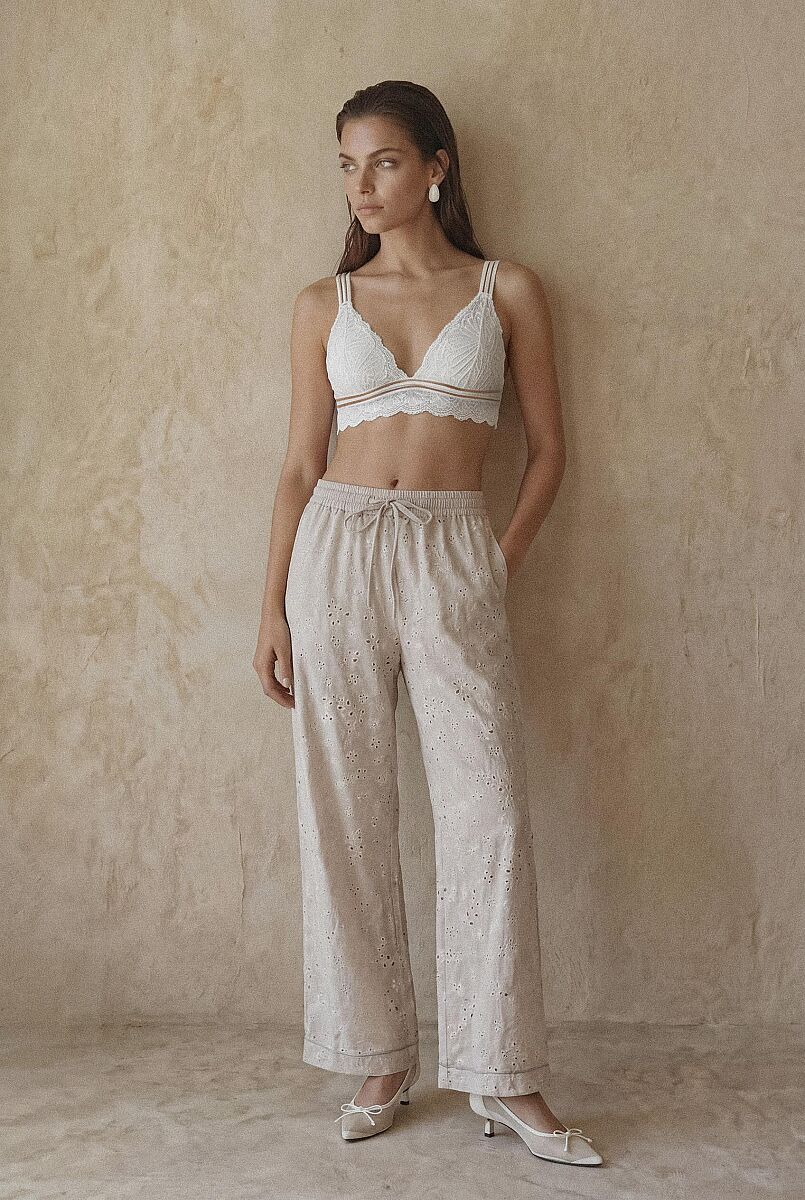 LIORA - Braletli Vegan İpek Kadın Pijama Takımı - Neutral - Pierre Cardin (1)