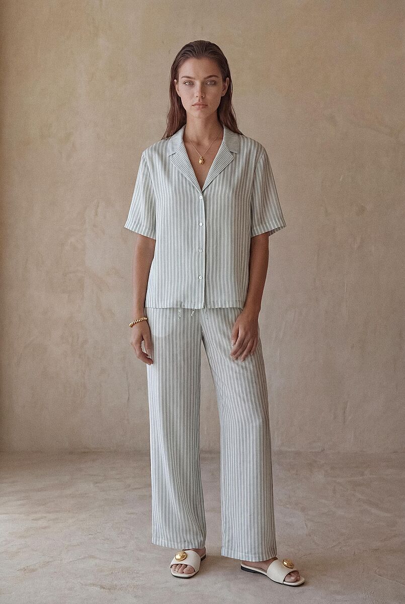 NOTTE - Çizgili Dörtlü Kadın Pijama Takımı - Capri - Pierre Cardin (1)
