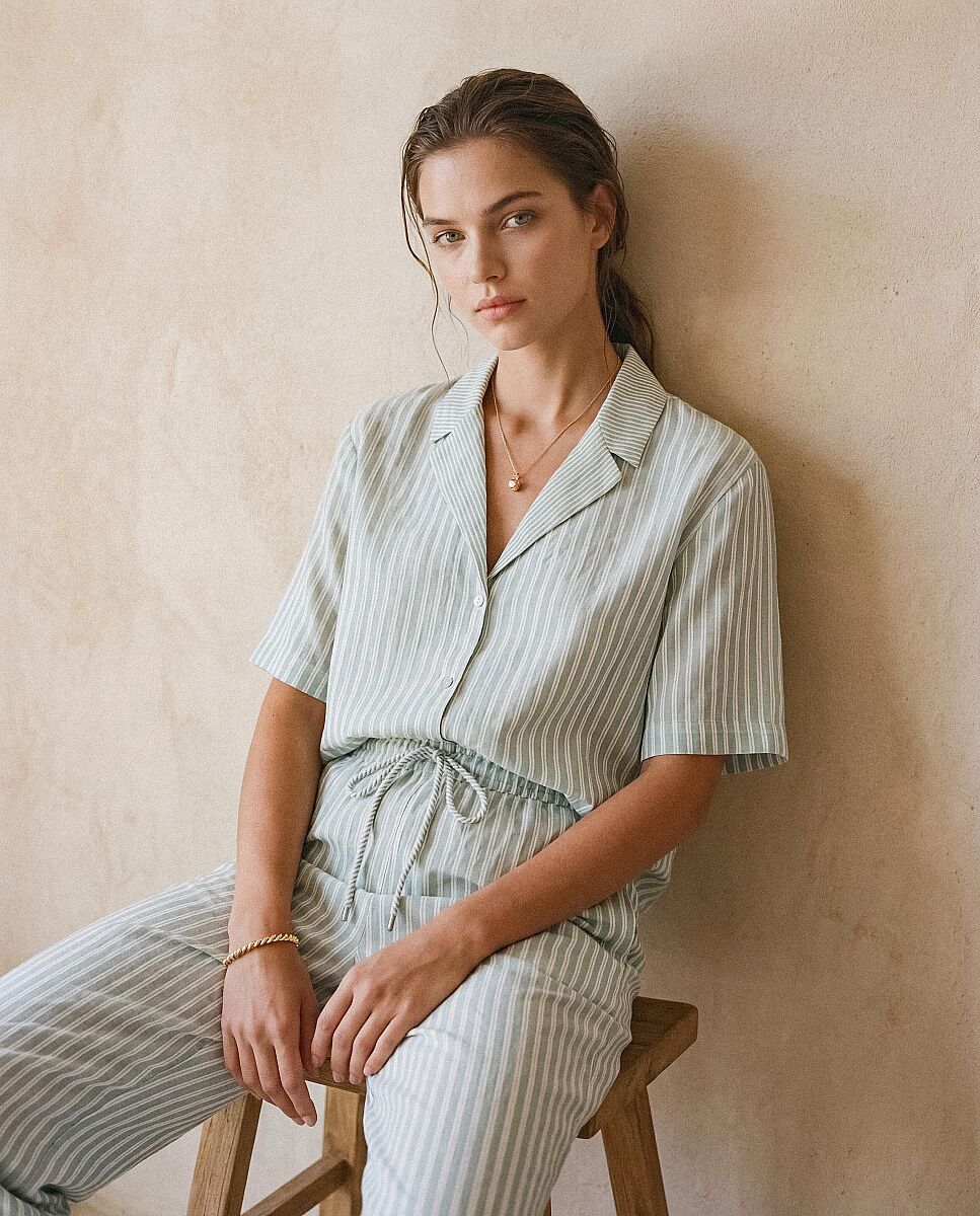 NOTTE - Çizgili Dörtlü Kadın Pijama Takımı - Capri - Pierre Cardin (1)