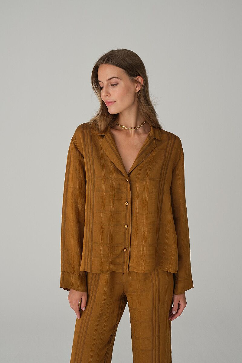 DARIA - Braletli Vegan İpek Pijama Takımı - Cinnamon - Pierre Cardin (1)