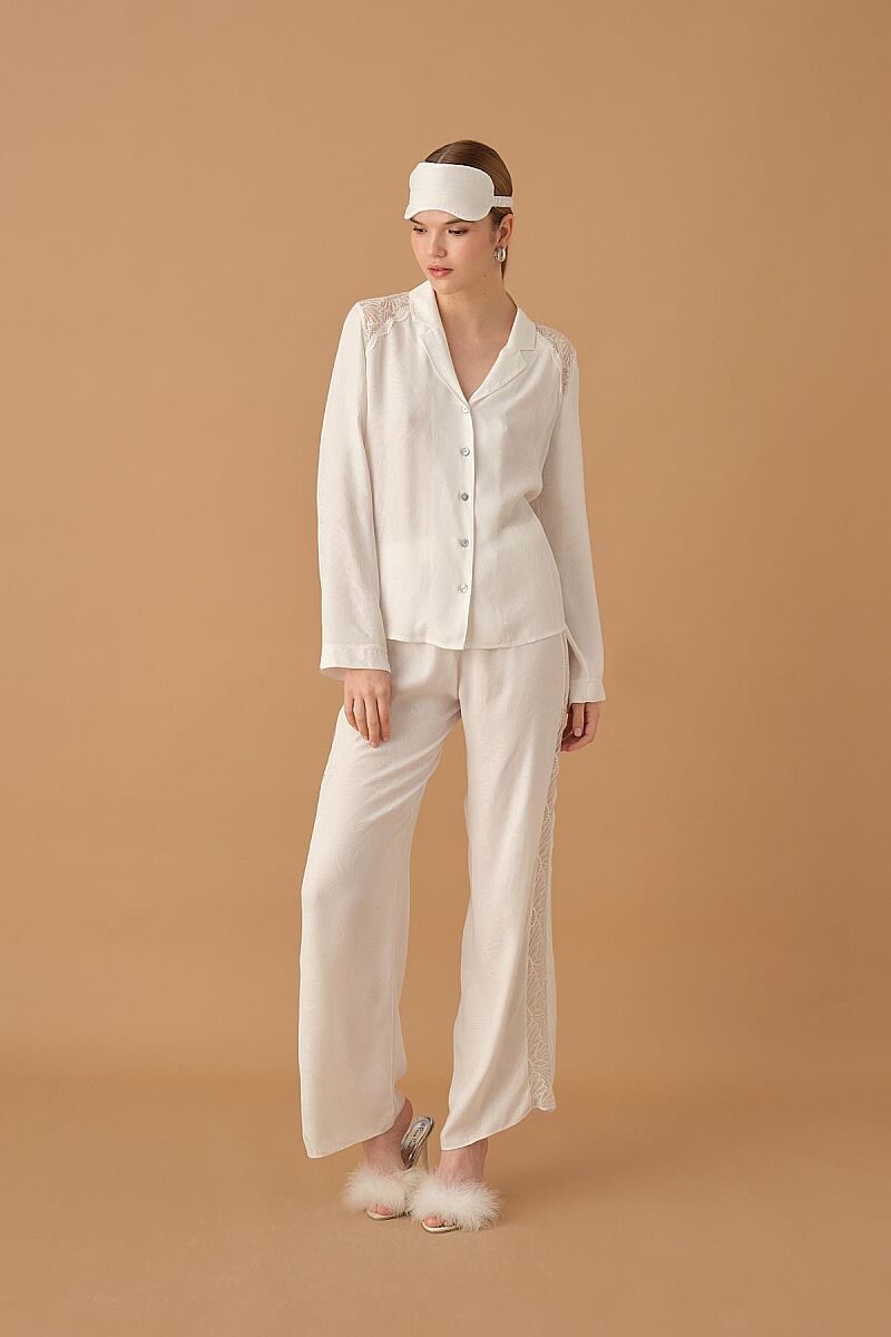 JANET - İpek Saten Altılı Gelin Çeyiz Takımı - Ivory - Pierre Cardin (1)