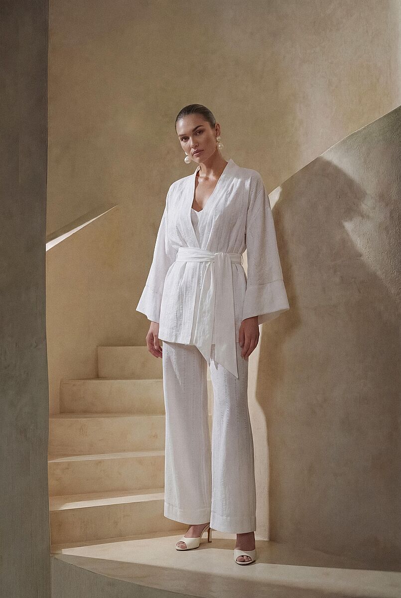 GLORIA - Kimonolu Viscose Kadın Pijama Takımı - Ivory - Pierre Cardin (1)