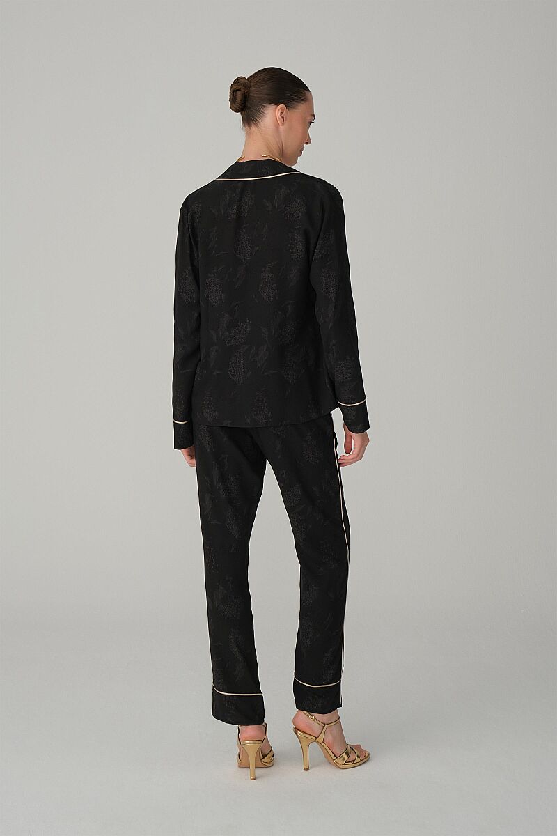KYLIE - Braletli Biyeli Baskılı Pijama Takımı - Black - Pierre Cardin (1)