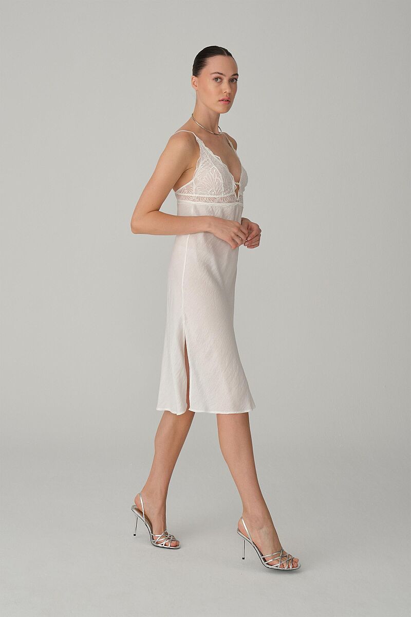 LILY - Vegan İpek Saten Altılı Gelin Çeyiz Takımı - Ivory - Pierre Cardin (1)