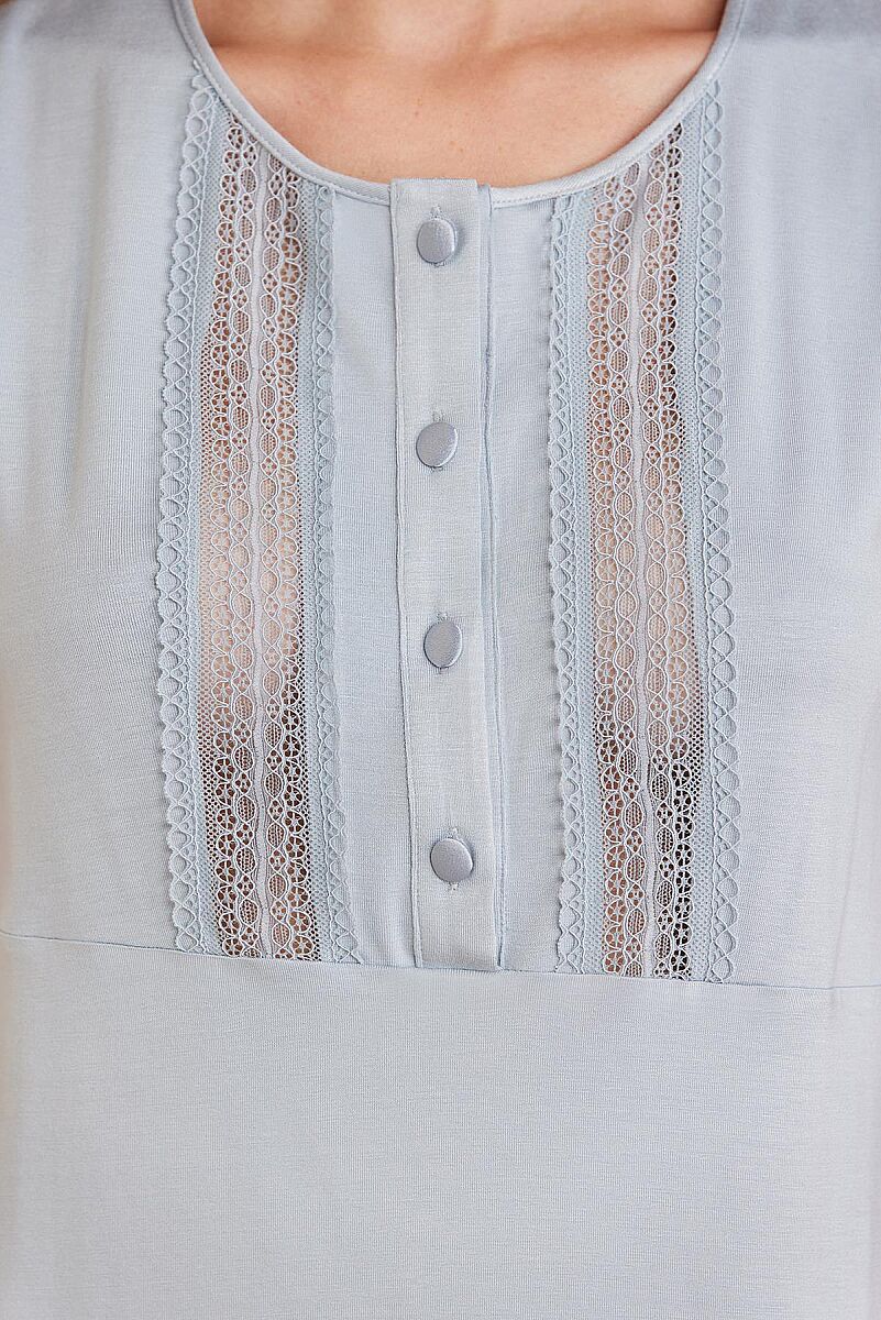 Dantelli Penye 3'lü Lohusa Pijama Takımı - 2800 Mist - Pierre Cardin (1)