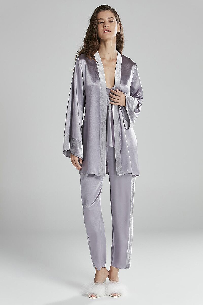 Kadife Saten 3'lü Kadın Pijama Takımı - 2040 Royal - Pierre Cardin (1)