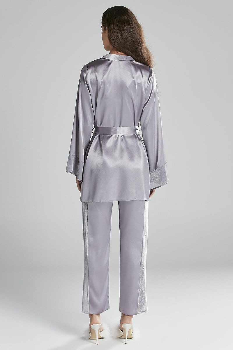 Kadife Saten 3'lü Kadın Pijama Takımı - 2040 Royal - Pierre Cardin (1)