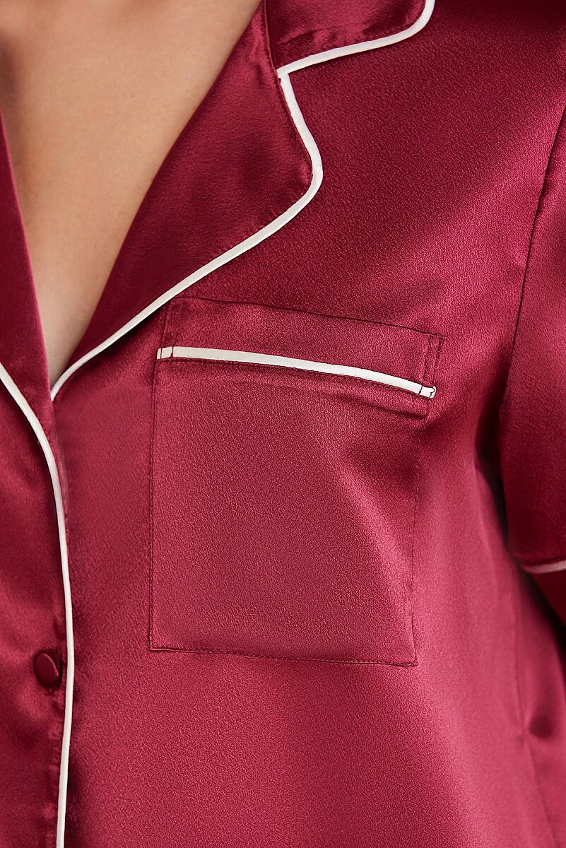 Saten Biyeli Kadın Pijama Takımı - 1205 Bordo - Pierre Cardin (1)