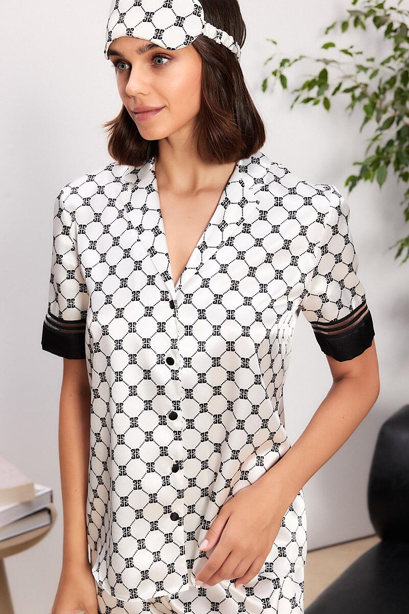 Saten Biyeli Kadın Pijama Takımı - 1305 Siyah - Pierre Cardin (1)
