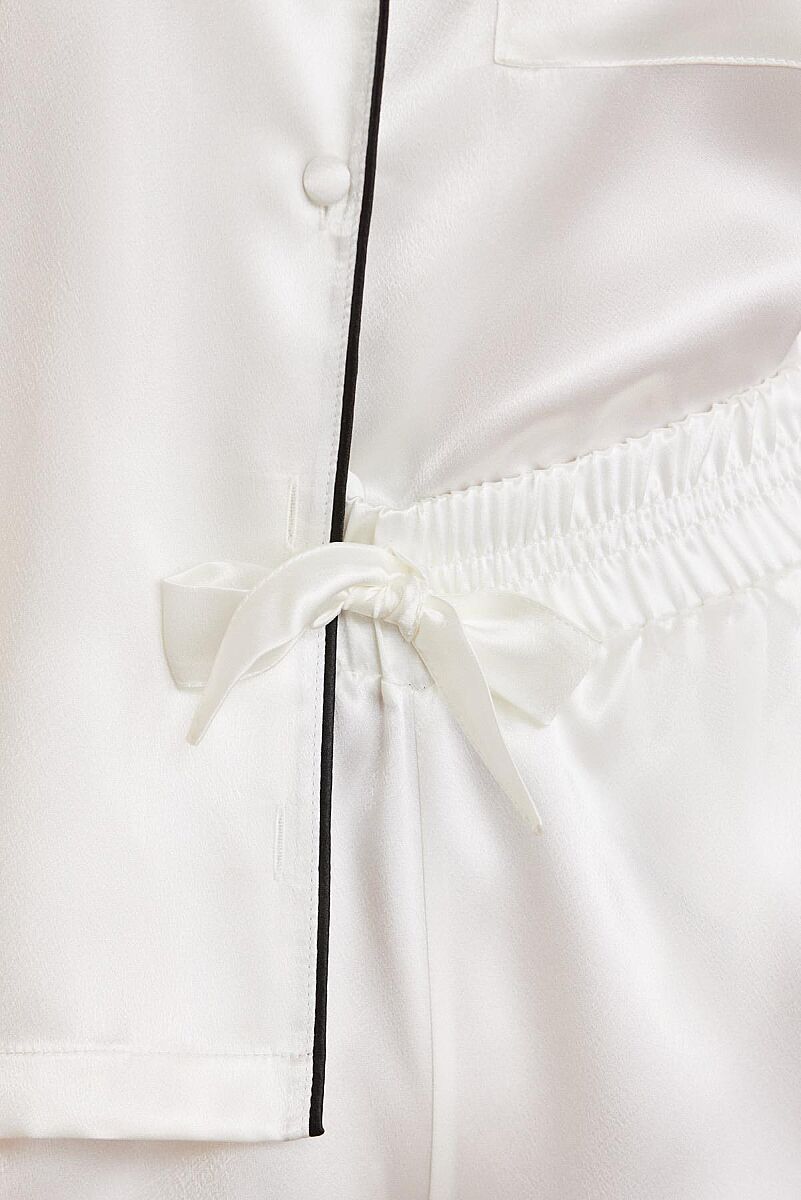 Saten Biyeli Kadın Pijama Takımı - 1205 Ekru - Pierre Cardin (1)