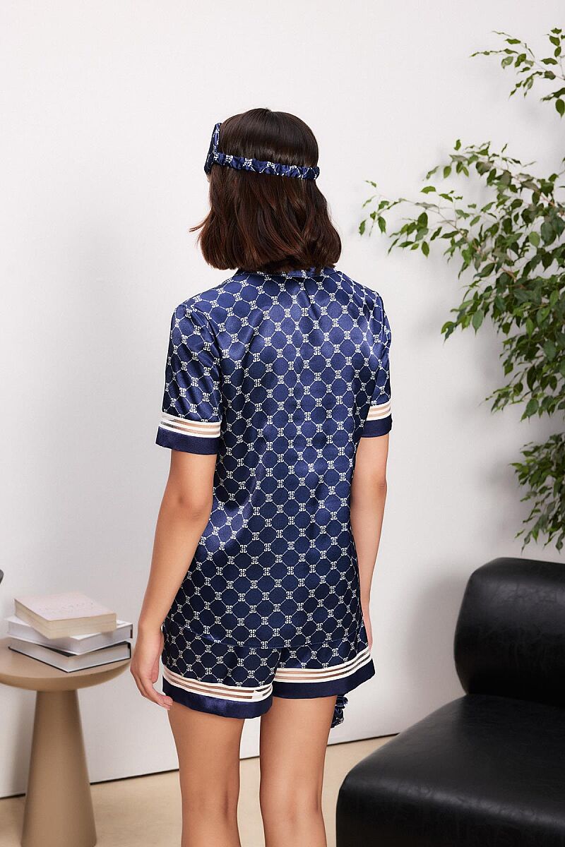 Saten Biyeli Kadın Pijama Takımı - 1325 Lacivert - Pierre Cardin (1)