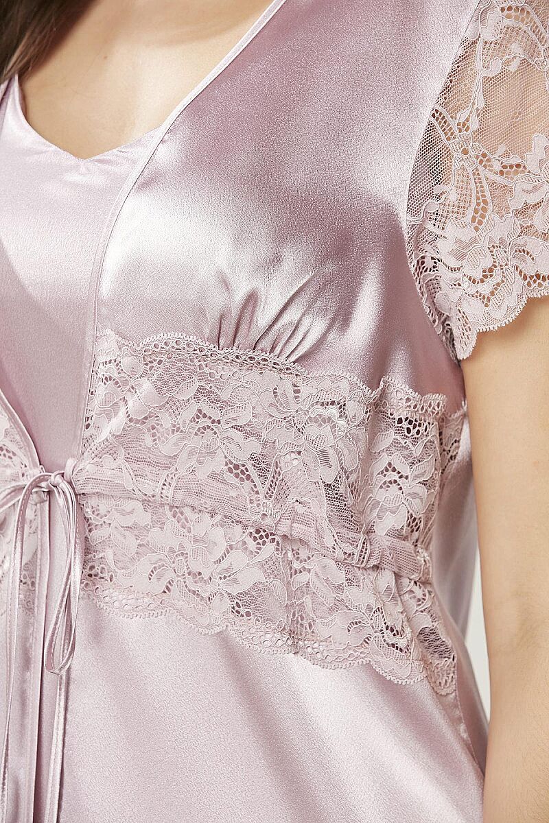 Saten Dantelli 3'lü Kadın Sabahlık Takım 2480 Rose - Pierre Cardin (1)