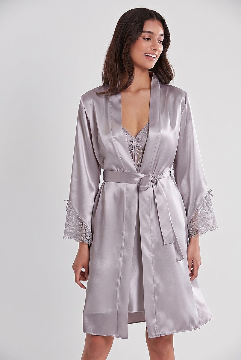 Saten Dantelli Kadın Gecelik ve Sabahlık Takımı - 4300 Royal - Pierre Cardin (1)