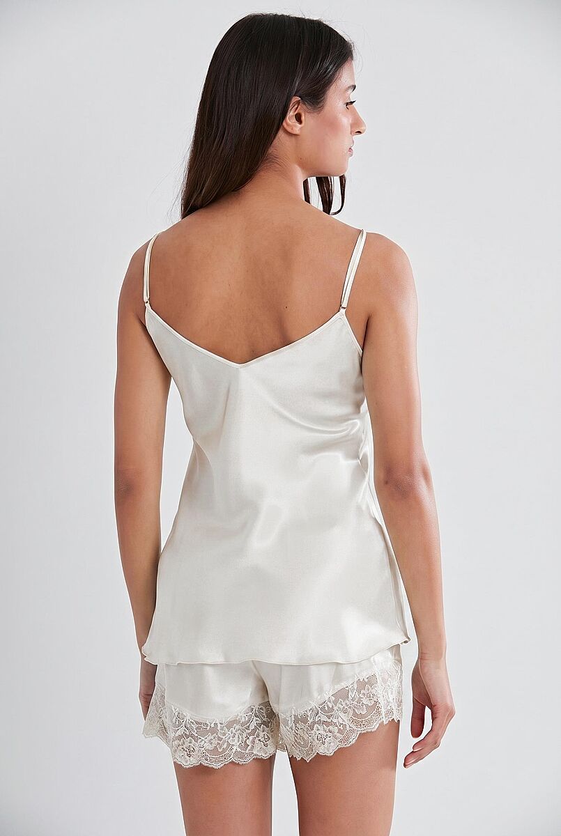 Saten Dantelli Şort - Babydoll Takım - 430 Ekru - Pierre Cardin (1)