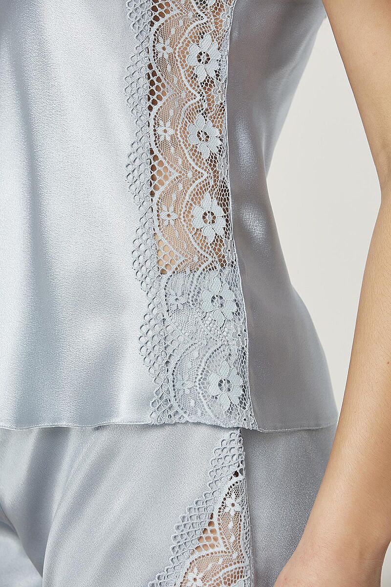 Saten Dantelli Şort - Babydoll Takım - 438 Mist - Pierre Cardin (1)