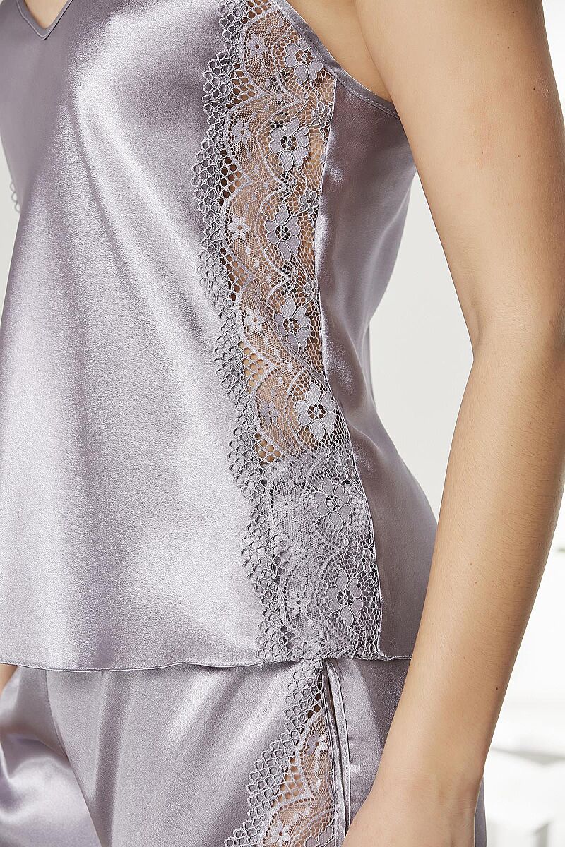 Saten Dantelli Şort - Babydoll Takım - 438 Royal - Pierre Cardin (1)