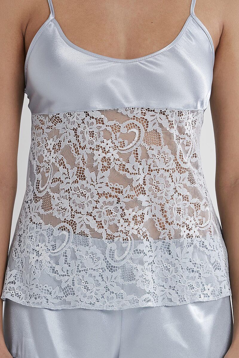Saten Dantelli Şort - Babydoll Takım - 445 Mist - Pierre Cardin (1)