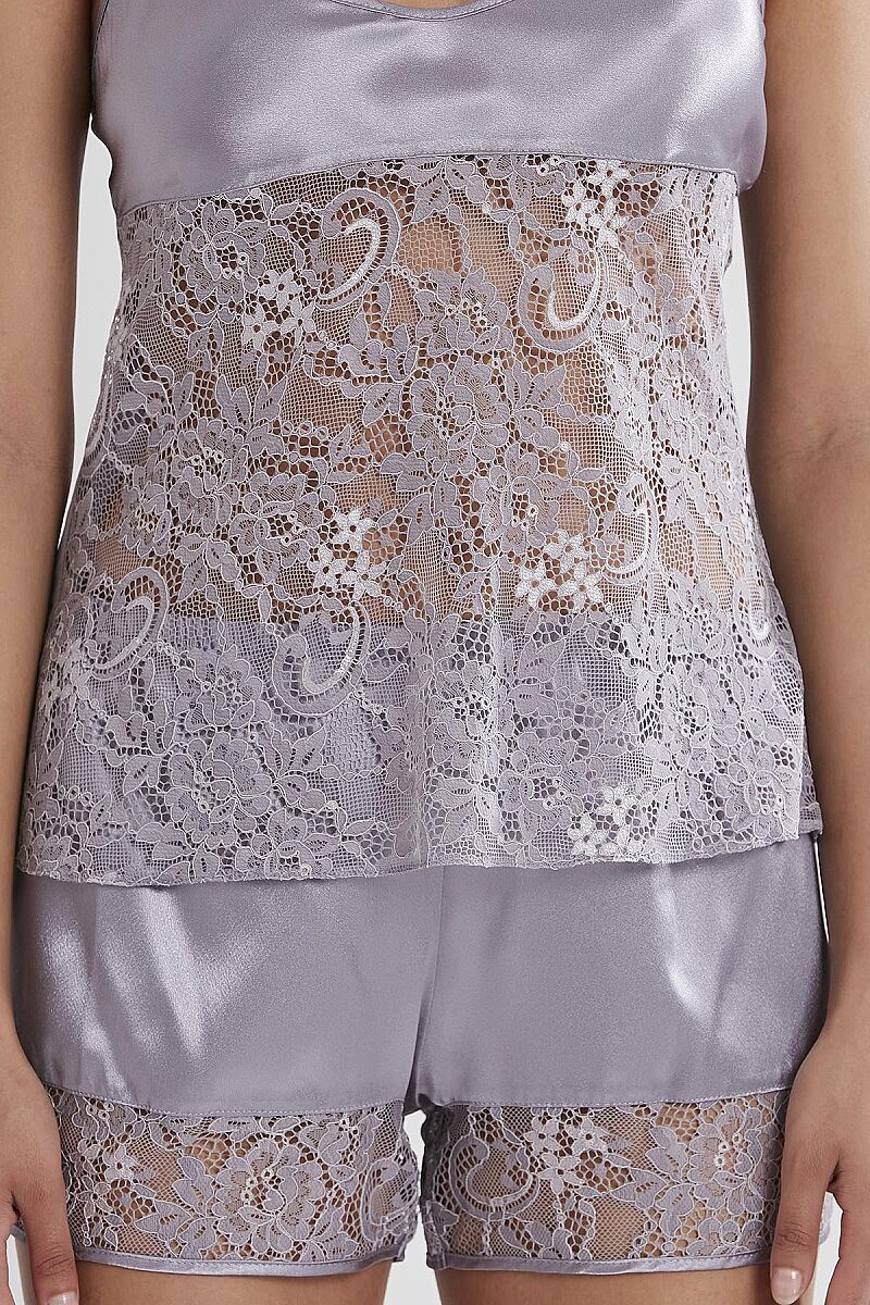 Saten Dantelli Şort - Babydoll Takım - 445 Royal - Pierre Cardin (1)