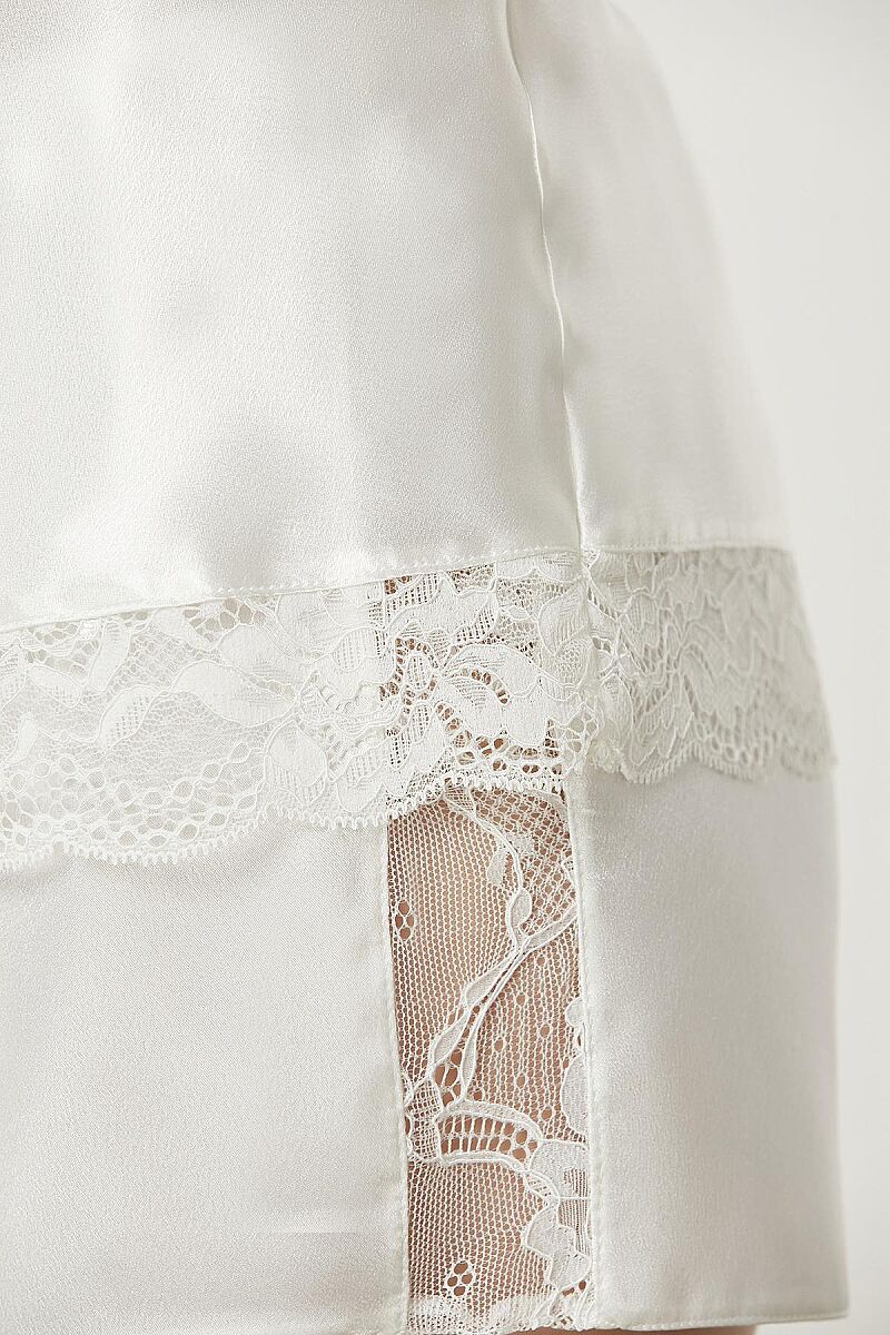 Saten Dantelli Şort - Babydoll Takım - 460 Ekru - Pierre Cardin (1)