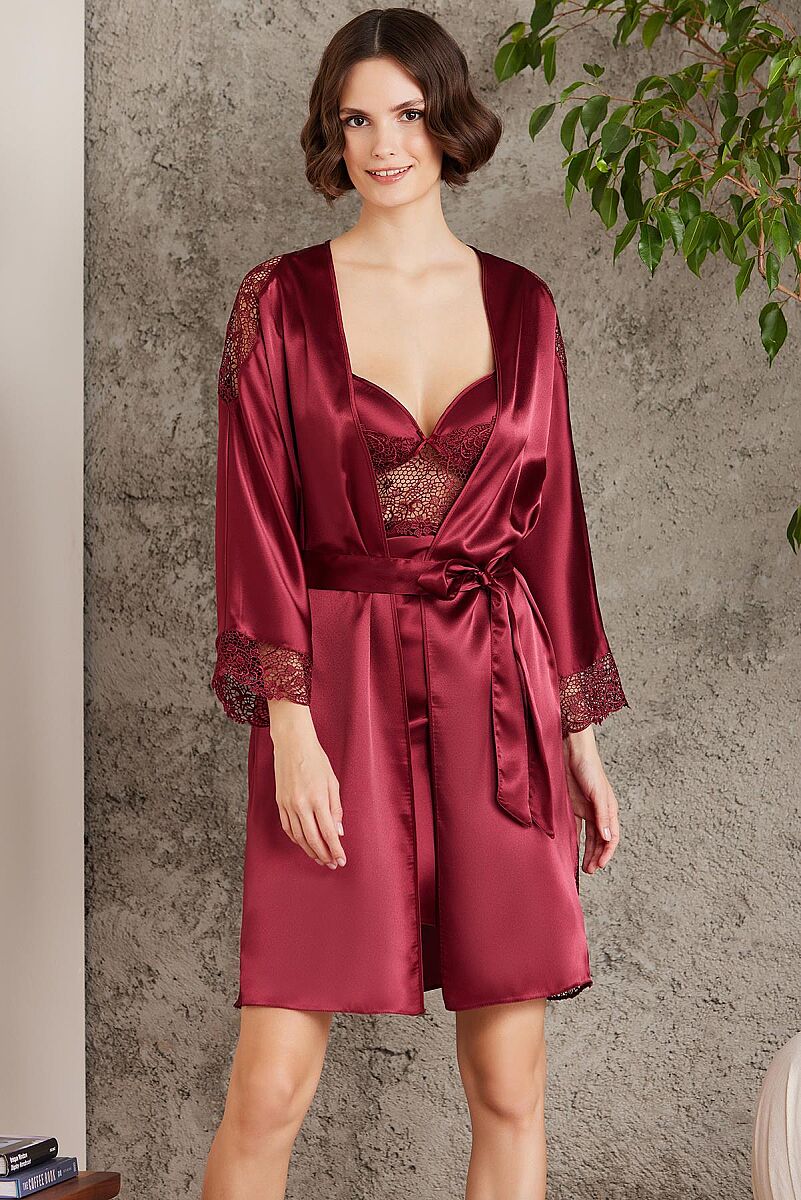 Saten Altılı Gelin Çeyiz Seti - 6000 Bordo - Pierre Cardin (1)