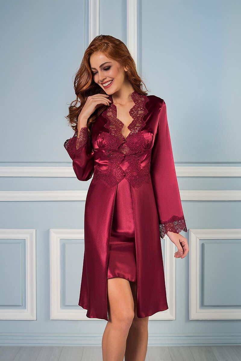 Saten Altılı Gelin Çeyiz Seti - 6335 Bordo - Pierre Cardin (1)