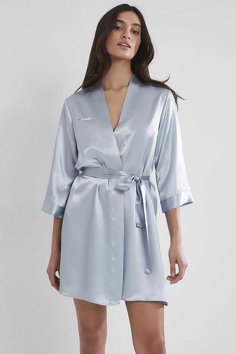 Saten Kadın Sabahlık - 1010 Mist - Pierre Cardin