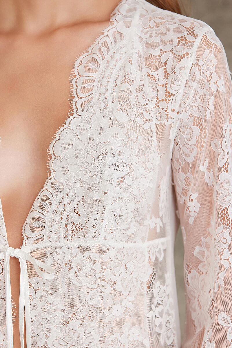 Sifon Dantelli Kadın Sabahlık Tulum Takım - 4810 Ekru - Pierre Cardin (1)