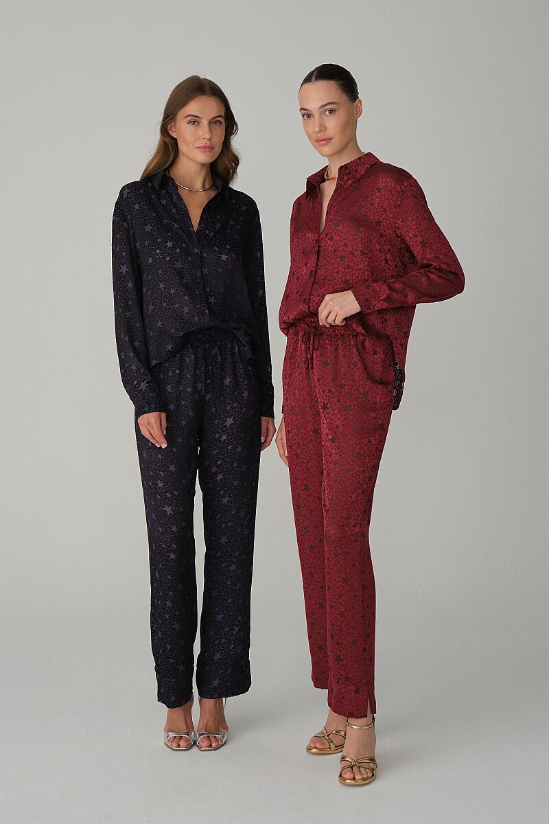 SPARKLE - Vegan İpek Saten Pijama Takımı - Navy - Pierre Cardin (1)