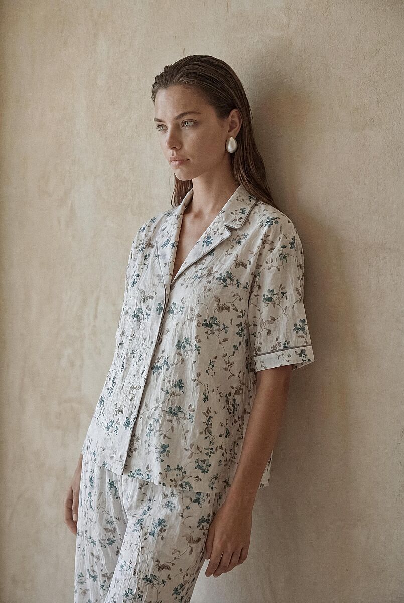 ALARA - Viscose Kısa Kol Kadın Pijama Takım - Neutral - Pierre Cardin (1)