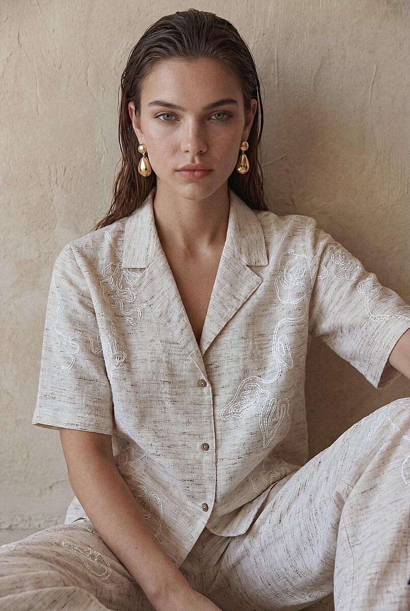 BRISA - Viscose Kısa Kol PijamaTakım - Neutral - Pierre Cardin